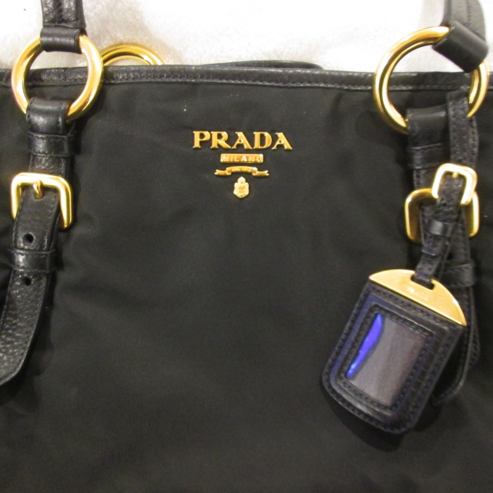 PRADA BLACK NYLON LARGE SHOPPER TOTE BAG - Picture 5 of 14